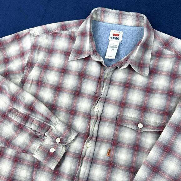 Levi's Other - Vintage 90s Levis Orange Tab Plaid Long Sleeve Western Shirt Men Size L Cotton